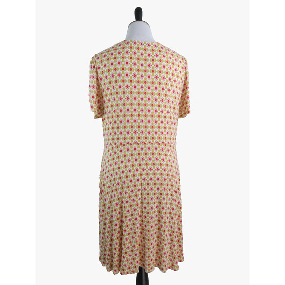 Boden US 20/22 Crew Neck Jersey Dress Yellow Red Floral - Picture 5 of 11